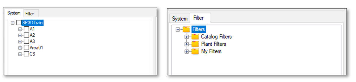 System and Filter selection for IFC export